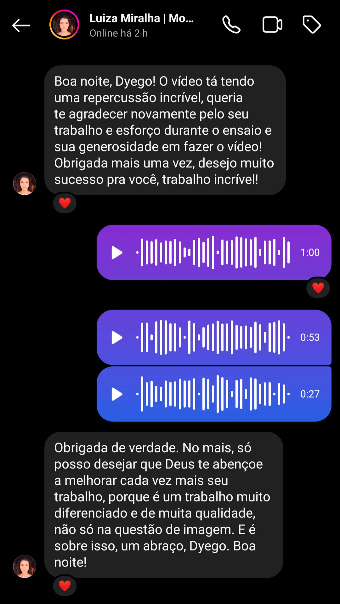 depoimento luiza miralha dyego ribeiro fotografo