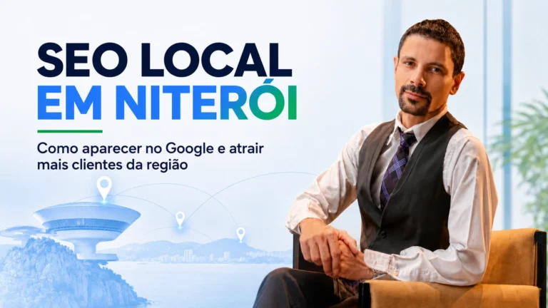 Dyego Ribeiro apresentando estratégias de SEO local em Niterói